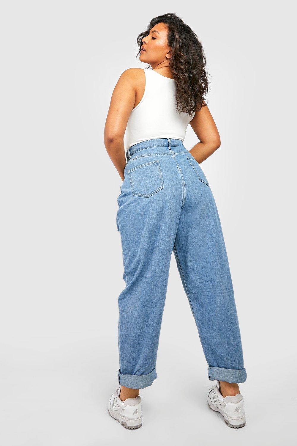 Distressed mom jeans plus 2024 size